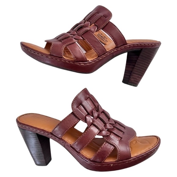 Born Leather Woven Heeled Sandals - Picture 11 of 11